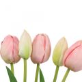 Floristik24 Flores artificiais tulipa rosa, flor de primavera 48 cm pacote de 5
