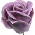 Floristik24 Rosas artificiais cera lilás rosas deco cera rosas Ø6cm 18 peças