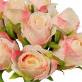 Floristik24 Rosas artificiais rosas artificiais rosa damasco 28 cm cacho 9 unidades