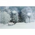 Foto LED paisagem de inverno de Natal com banco de parque mural LED 58x38cm