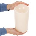 Vela LED grande para funcionamento a bateria com temporizador, branco quente, para uso externo, 25 cm | Floristik24.pt