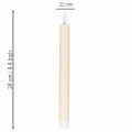 Vela cônica de LED branca com luz branca quente, 24 cm, com temporizador, 2 unidades. | Floristik24.pt