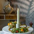 Velas LED em bastão com temporizador velas ranhuradas creme 24,5 cm 4 peças | Floristik24.pt