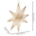 Estrela decorativa de LED feita de arame para pendurar, 20 LEDs, branco quente, para uso interno, 22 cm | Floristik24.pt