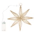 Estrela decorativa de LED feita de arame para pendurar, 20 LEDs, branco quente, para uso interno, 22 cm | Floristik24.pt