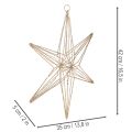 Estrela decorativa de LED feita de arame, decoração suspensa para interiores, 40 LEDs, branco quente, 42 cm | Floristik24.pt