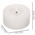 Vela LED XL Tealight Branca de Cera Real com Temporizador, Luz Branca Quente, 6cm, 2 unidades | Floristik24.pt