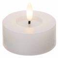Vela LED XL Tealight Branca de Cera Real com Temporizador, Luz Branca Quente, 6cm, 2 unidades | Floristik24.pt