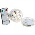 Floristik24 Luzes LED subaquáticas com controle remoto branco quente 2 peças