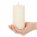 Vela pilar de LED feita de cera verdadeira na cor branca com função de temporizador, branco quente, 15 cm | Floristik24.pt