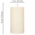 Vela pilar de LED feita de cera verdadeira na cor branca com função de temporizador, branco quente, 15 cm | Floristik24.pt