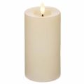 Vela pilar de LED feita de cera verdadeira na cor branca com função de temporizador, branco quente, 15 cm | Floristik24.pt