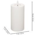 Vela de pilar LED, com efeito de chama tremulante e temporizador, Ø7cm, 16cm | Floristik24.pt
