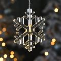 Floristik24 Flocos de neve de Natal com decoração de janela LED branco quente Para bateria 105cm