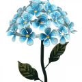 Floristik24 LED crisântemo, decoração luminosa para o jardim, decoração em metal azul L55cm Ø15cm