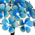 Floristik24 LED crisântemo, decoração luminosa para o jardim, decoração em metal azul L55cm Ø15cm