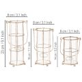 Conjunto de 3 lanternas de jardim em metal, estilo candeeiro de vento, Ø8,5cm A23/18,5/14,5cm. | Floristik24.pt