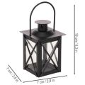 Lanterna preta com alça para vela pequena, 16 cm, 2 peças | Floristik24.pt