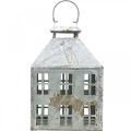 Floristik24 Lanterna decorativa vintage luz de casa de metal ferrugem branca H35cm