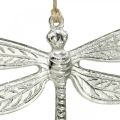 Floristik24 Libélula de metal, decoração de verão, libélula decorativa para pendurar prata W12,5cm