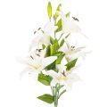 Floristik24 Lírios artificiais, 6 flores brancas, ramo florido realista, 66 cm