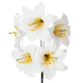 Floristik24 Flor de lírio artificial, branca, em arame, tamanho médio, 35 cm, 5 peças