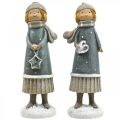 Floristik24 Figuras Deco figuras infantis de inverno meninas Alt. 14,5 cm 2 unidades