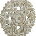 Floristik24 Mandala floral, decoração de madeira para colocar, decoração de verão, decoração de mesa shabby chic natural, branco A54,5cm Ø34cm