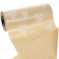 Papel para punho 25cm 100m corações naturais – Papel floral resistente à umidade | Floristik24.pt