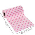 Papel para punho com estampa de coração, rosa, 25cm, 100m | Floristik24.pt