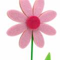 Floristik24 Flor de feltro rosa 27 cm 4 unidades
