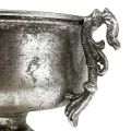 Floristik24 Cálice de metal antigo em prata Ø18cm Alt.30cm