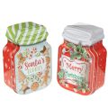 Floristik24 Lata de metal para biscoitos com motivo natalino, 15 cm, 2 unidades.