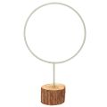 Floristik24 Anel decorativo de metal sobre suporte de madeira para decoração de mesa, 43 cm