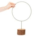 Anel decorativo de metal sobre suporte de madeira para decoração de mesa, 43 cm | Floristik24.pt