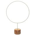 Floristik24 Anel decorativo redondo sobre base de madeira, metal, para flores secas, 52 cm