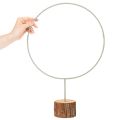Anel decorativo redondo sobre base de madeira, metal, para flores secas, 52 cm | Floristik24.pt