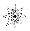 Floristik24 Estrela de metal grande para pendurar prata 24 cm