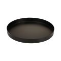 Floristik24 Bandeja de metal redonda para velas preta Ø20cm Alt.2,5cm 2 unidades