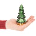 Árvore de Natal de vidro com luzes LED, decoração de mesa, Natal, 13 cm, 2 peças | Floristik24.pt