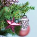 Floristik24 Mini decorações para árvores de Natal misturam 4,5 cm de prata e rosa 10 unidades