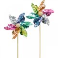 Floristik24 Mini cata-vento, decoração de festa, moinho de vento no palito, colorido, decoração para o jardim, tampões de flores Ø8,5cm 12 peças
