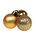 Floristik24 Mini bolas de natal ouro Ø3cm 14pcs