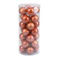 Mini bolas de Natal bolas de vidro vermelho-marrom Ø4cm 24 unidades