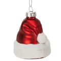 Floristik24 Enfeite de Natal com chapéu de Papai Noel de vidro, 8 cm, 6 peças