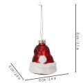 Enfeite de Natal com chapéu de Papai Noel de vidro, 8 cm, 6 peças | Floristik24.pt
