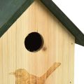 Floristik24 Caixa de nidificação casa de pássaro chapim azul madeira verde natural Alt.20,5cm