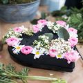 Floristik24 Material plug-in coração espuma floral preta 33 cm 2pcs decoração de casamento