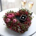Floristik24 Coração de espuma floral preto 17 cm 2 peças decoração de casamento