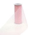 Floristik24 Tecido de organza 15cm x 500cm rosa com glitter